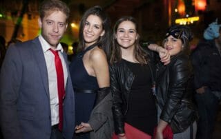 A group of friends at the New Year’s Eve party in Barcelona.